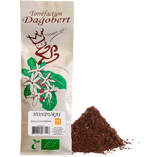 Les Cafés Dagobert -- Honduras 100% arabica, bio et équitable - moulu/filtre (origine Honduras) - 250 g