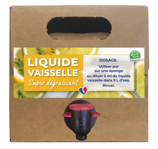 Bulle Verte -- Liquide vaisselle super dégraissant pin/citron - 3 l