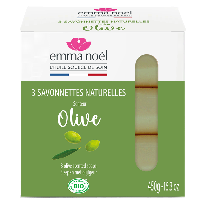 Emma Noël -- Savonnettes olive bio - 3 x 150 g