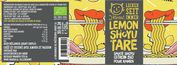 J.Kinski -- Sauce shoyu citron bio (pour ramen) - 250mL