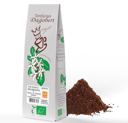 Les Cafés Dagobert -- Nicaragua 100% arabica, bio et équitable - moulu/filtre (origine Nicaragua) - 500 g