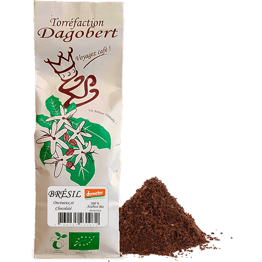 Les Cafés Dagobert -- Brésil demeter 100% arabica bio - moulu/filtre (origine Brésil) - 500 g