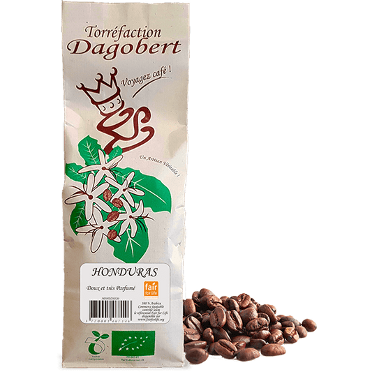 Les Cafés Dagobert -- Café Honduras 100% arabica, bio et équitable - grains (origine Honduras) - 500 g