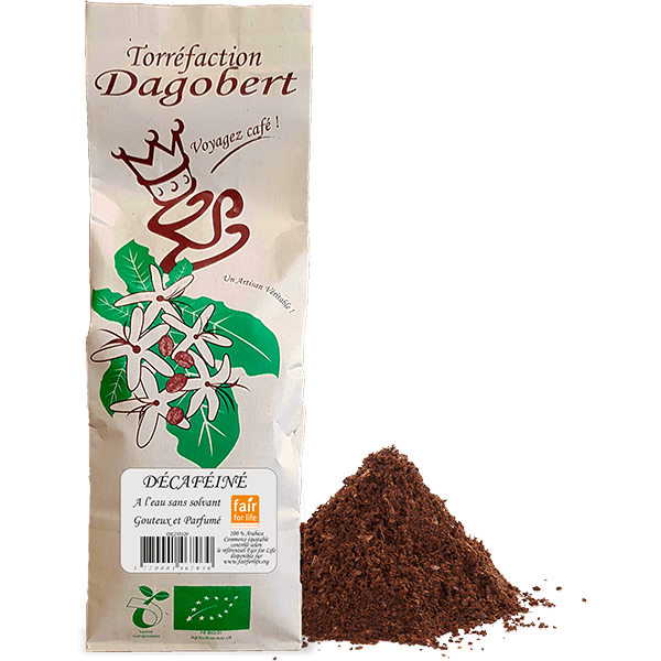 Les Cafés Dagobert -- Décaféiné 100% arabica, bio et équitable - moulu/filtre (origine Nicaragua) - 500 g