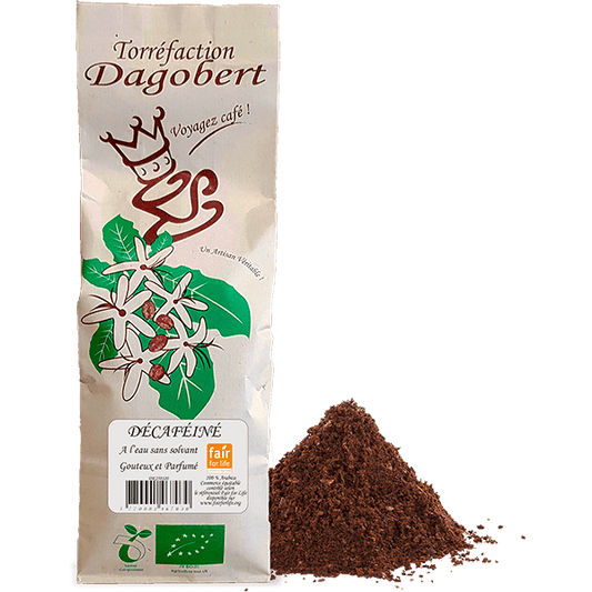 Les Cafés Dagobert -- Décaféiné 100% arabica, bio et équitable - moulu/filtre (origine Nicaragua) - 500 g